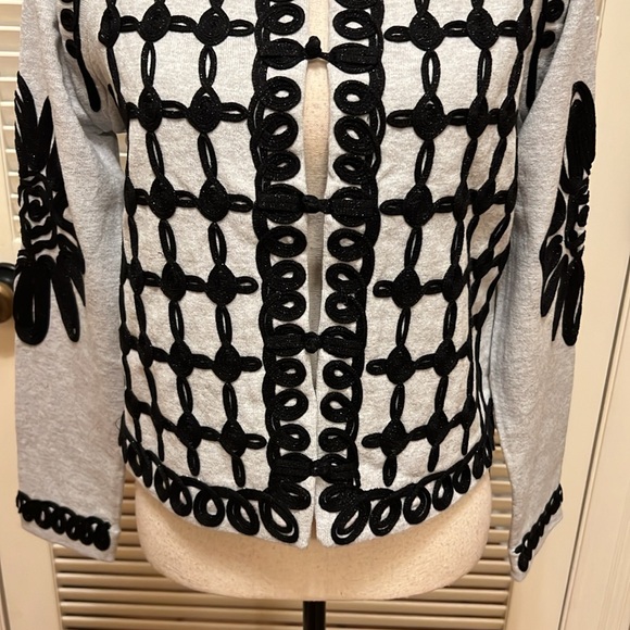 NIC+ZOE Romantic Soutache Knit Jacket in Grey Multi, Size Medium, NWT - Picture 5 of 17